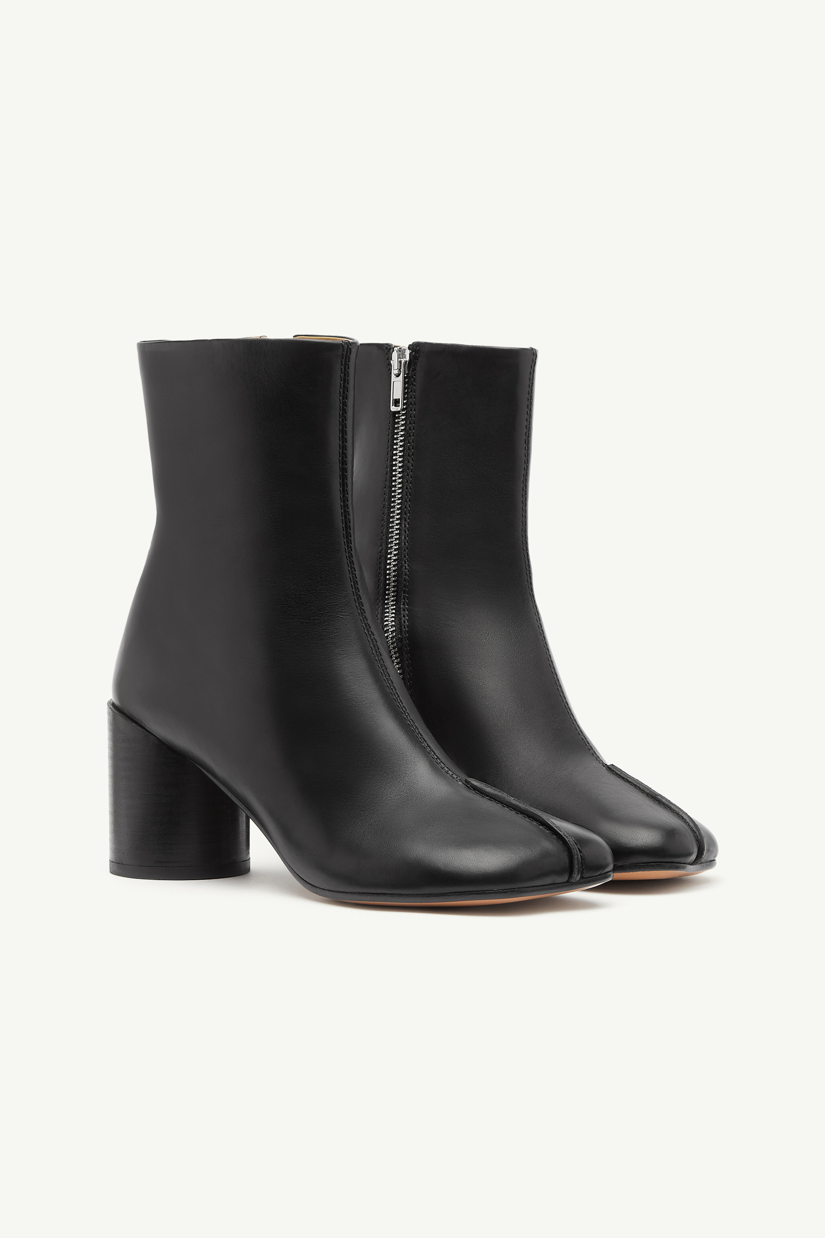 Bottines en cuir Stitch-out Noir