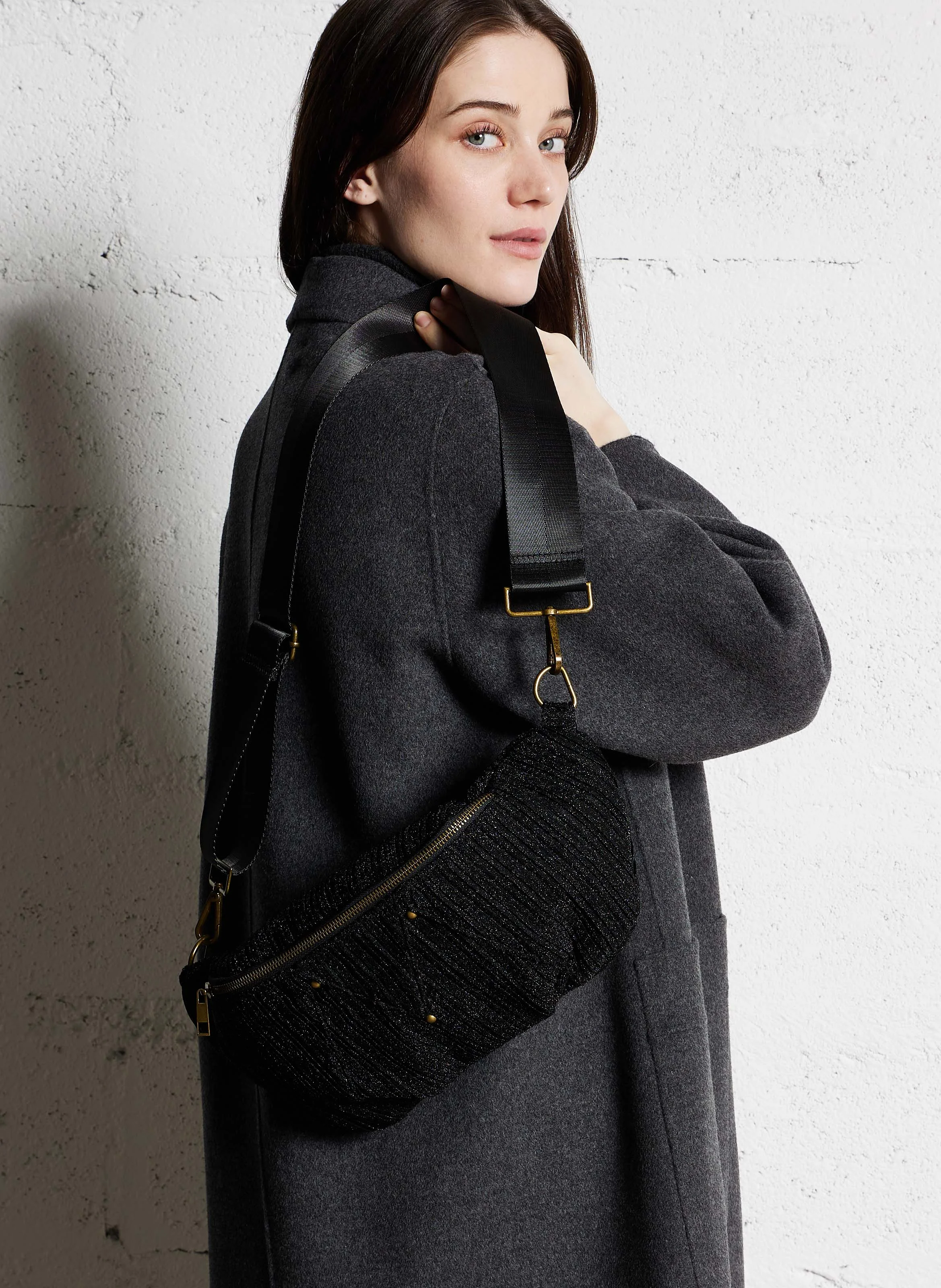 RONJA MILLA - Sac banane pailleté| Noir