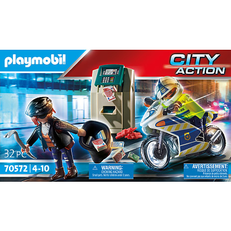 Playmobil Politimotorcykel: Forfølgelse af pengerøveren 70572
