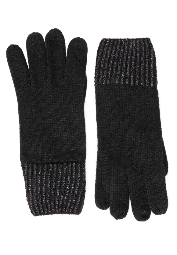 Strickhandschuh mit Glanz - Black