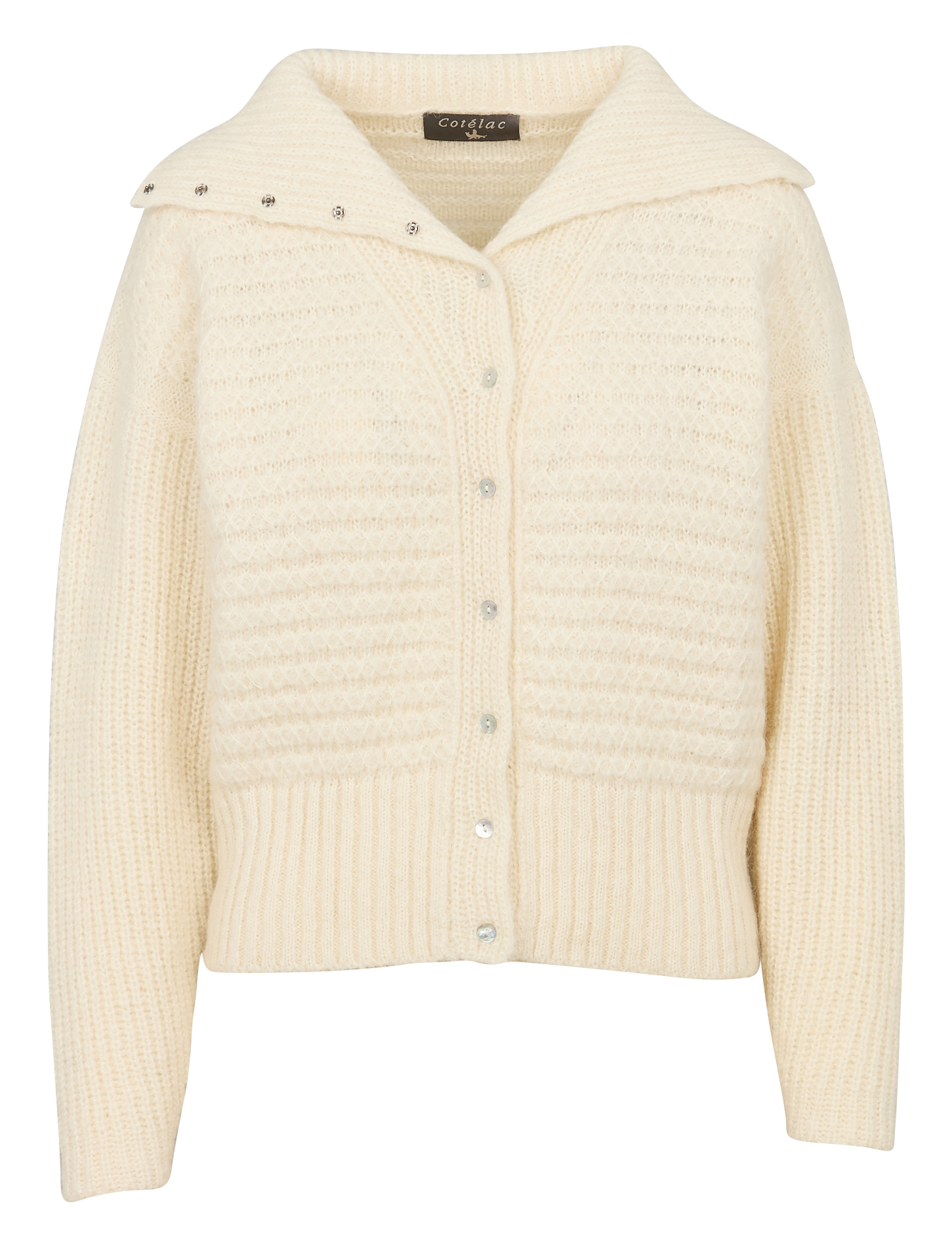 Gilet col montant en alpaga et coton mélangés | Vert