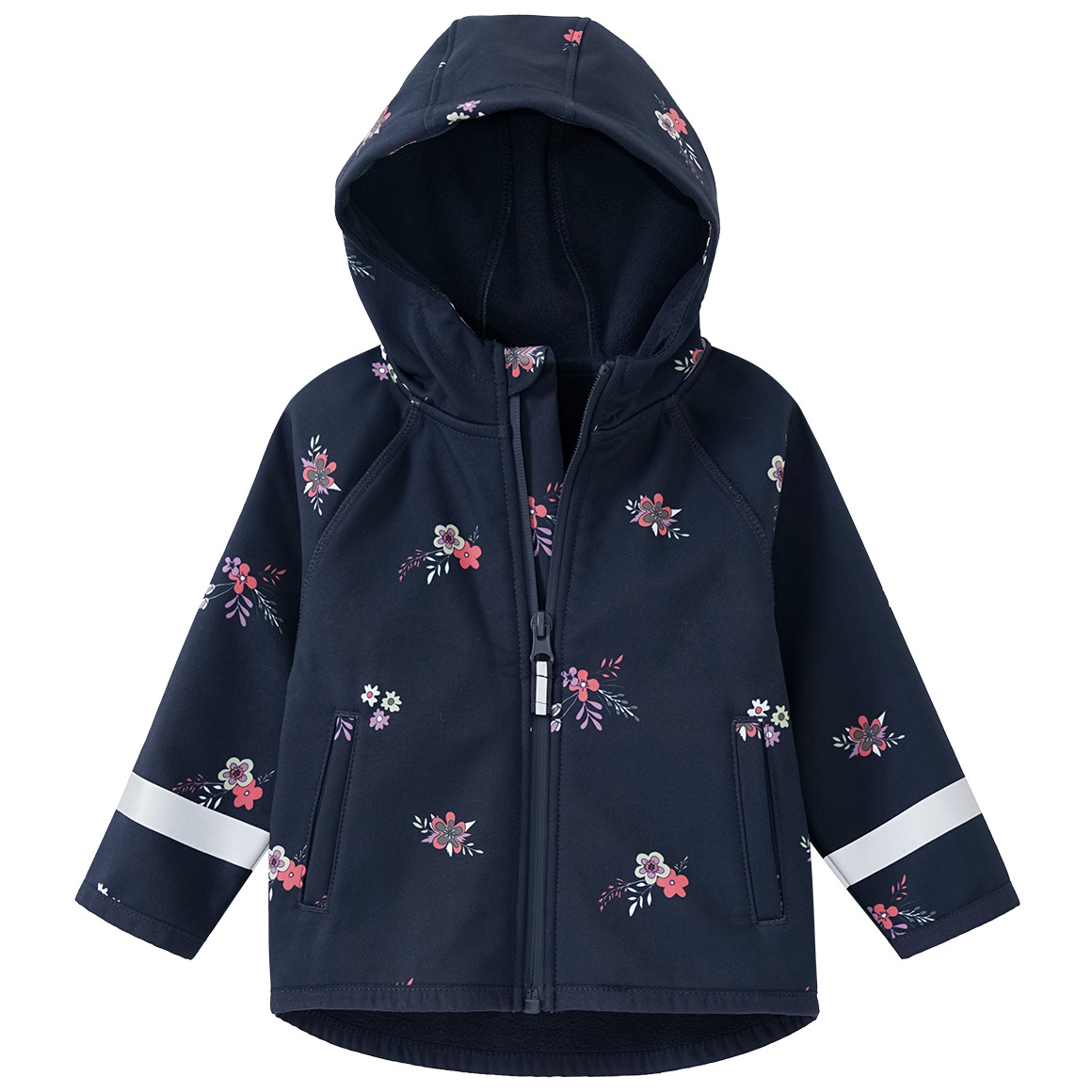 Topomini Baby Softshelljacke mit Blümchen-Print dunkelblau