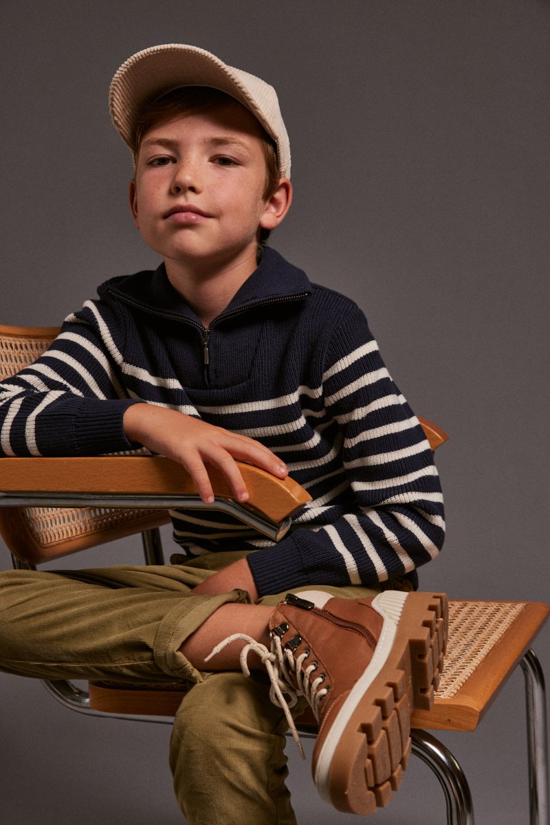 Pull col camionneur Kids - coton et laine