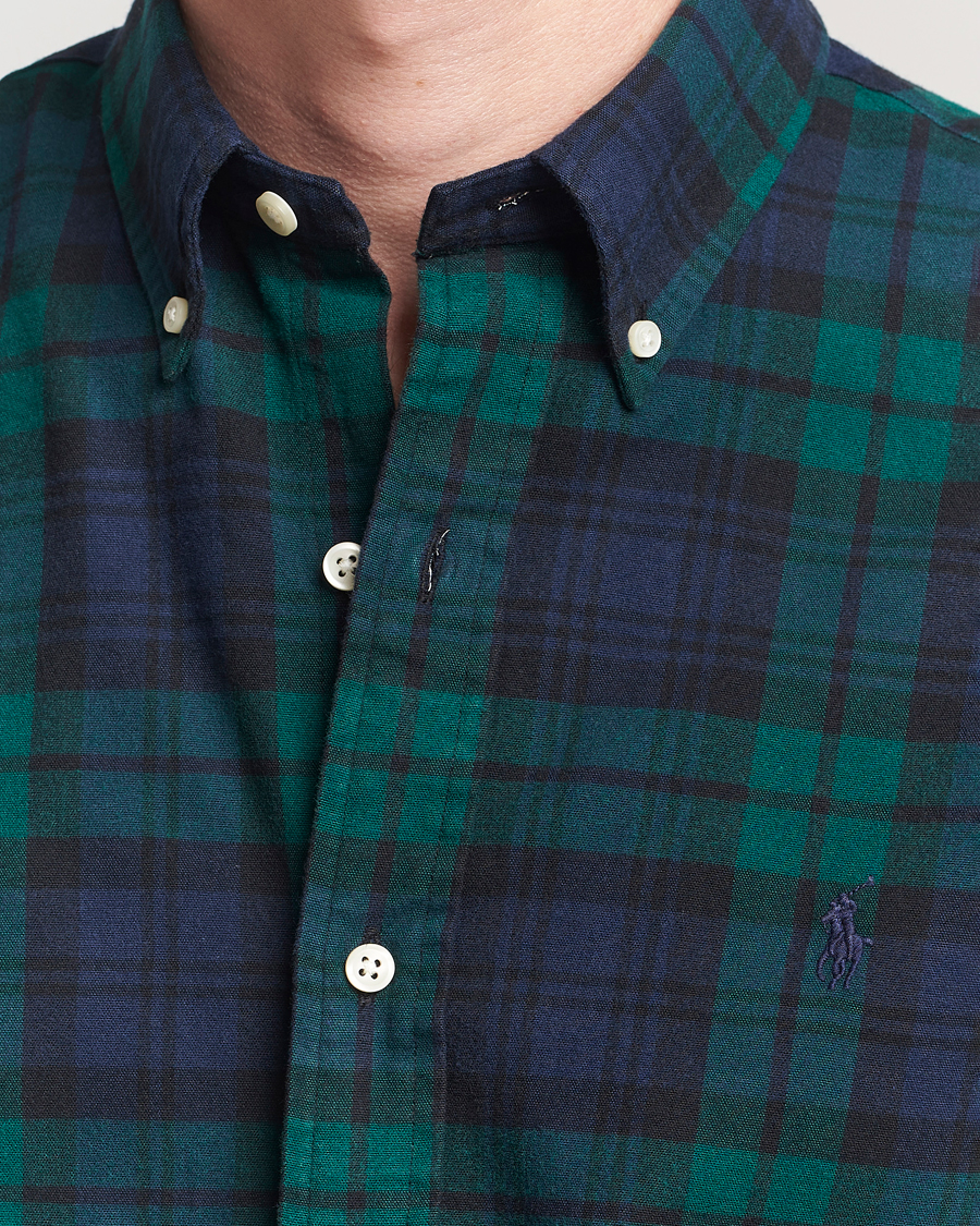 Polo Ralph Lauren Custom Fit Brushed Flannel Checked Shirt Navy/Green