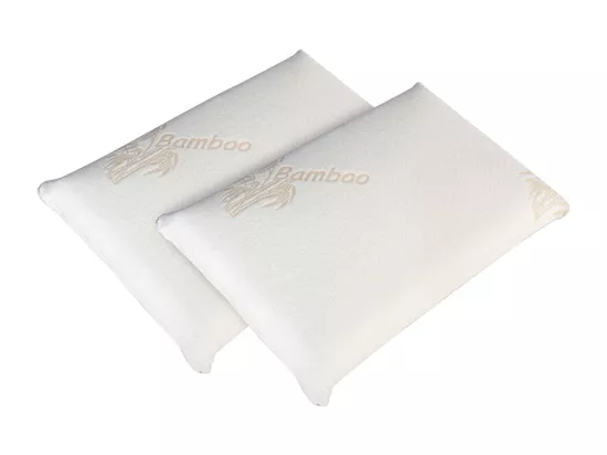 OLYMPE LITERIE | Lot de 2 oreillers 40x60 cm BAMBOO | Mousse avec mémoire de forme