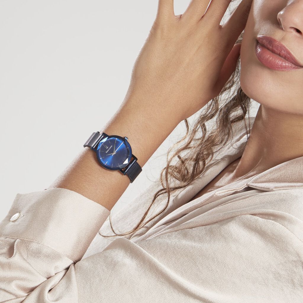 Montre Lannier Pierre Multiples Acier Bleu