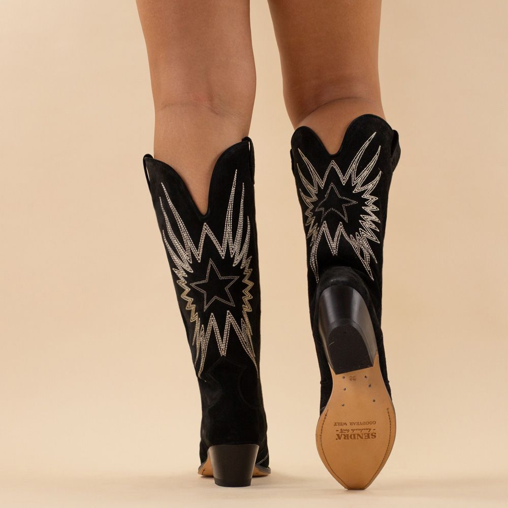 Sendra hoge cowboyboots 18480 Suede Negro