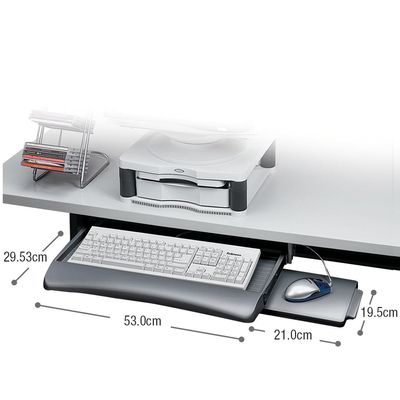 Fellowes - Support clavier / souris coulissant gris