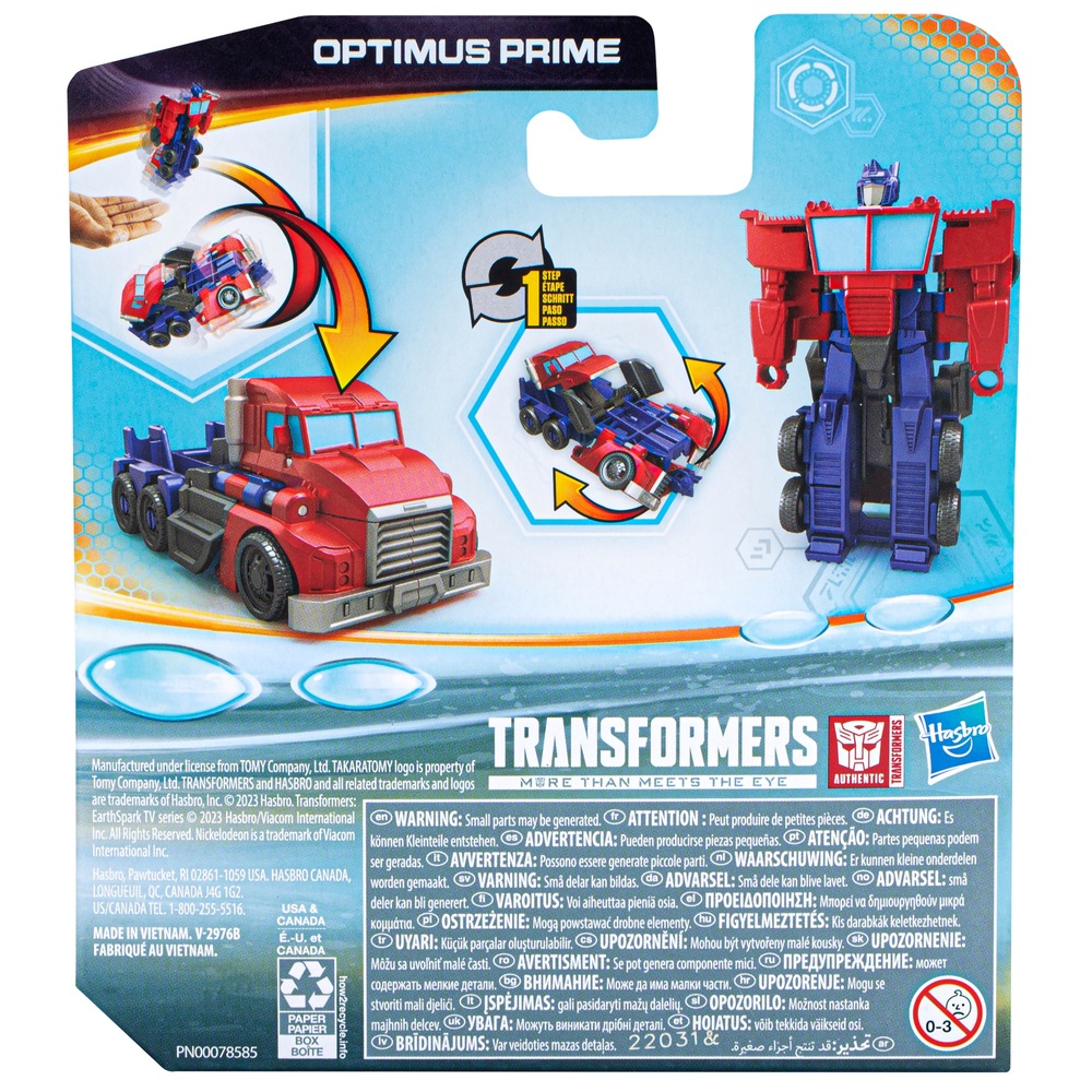 Transformers EarthSpark 1-Step Flip Changer Optimus Prime Actionfigur