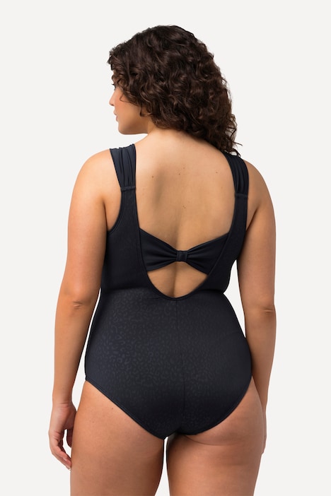 Badeanzug, Leo-Jacquard, Softcups, tiefer Rücken