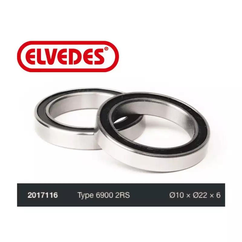 ELVEDES Roulement Type 6900 2RS diamètre 10 x diamètre 22 x 6