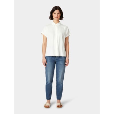 Damenbluse Kurzarm, Offwhite