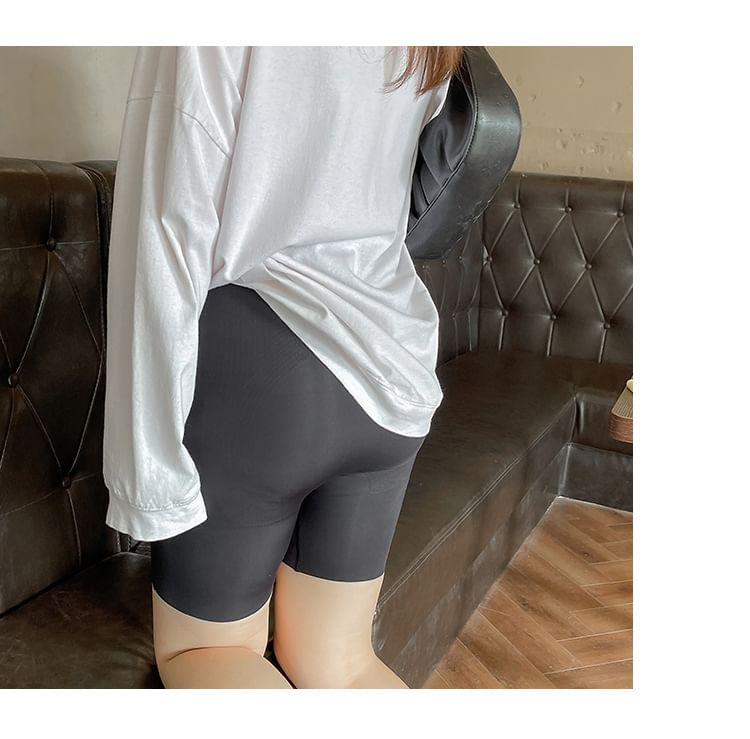 Krezol - Plus Size Hoge Taille Effen Yoga Shorts