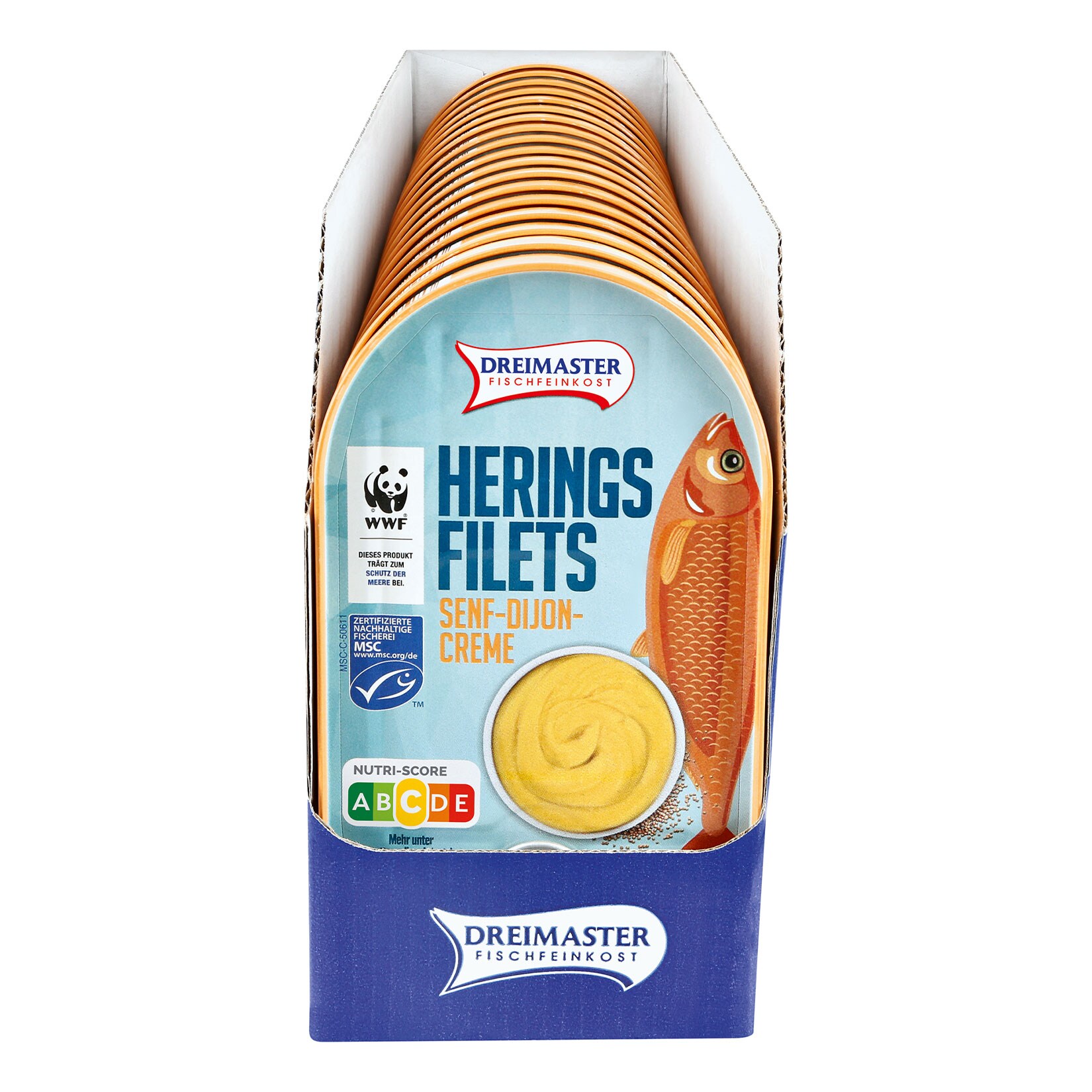 Dreimaster Heringsfilet Senf-Dijon-Creme 200 g, 18er Pack