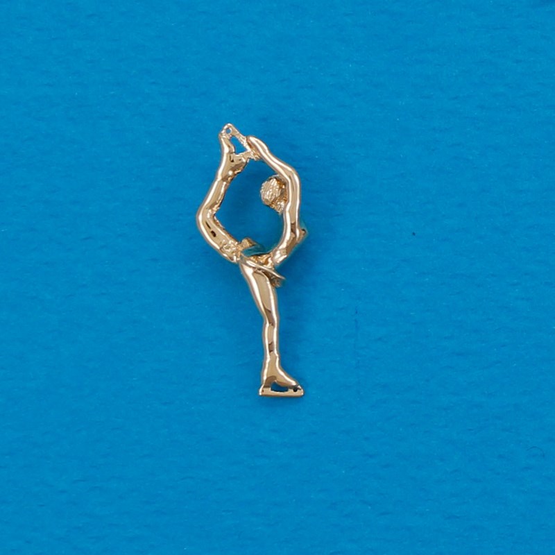 Pendentif patineuse biellman - Plaqué or