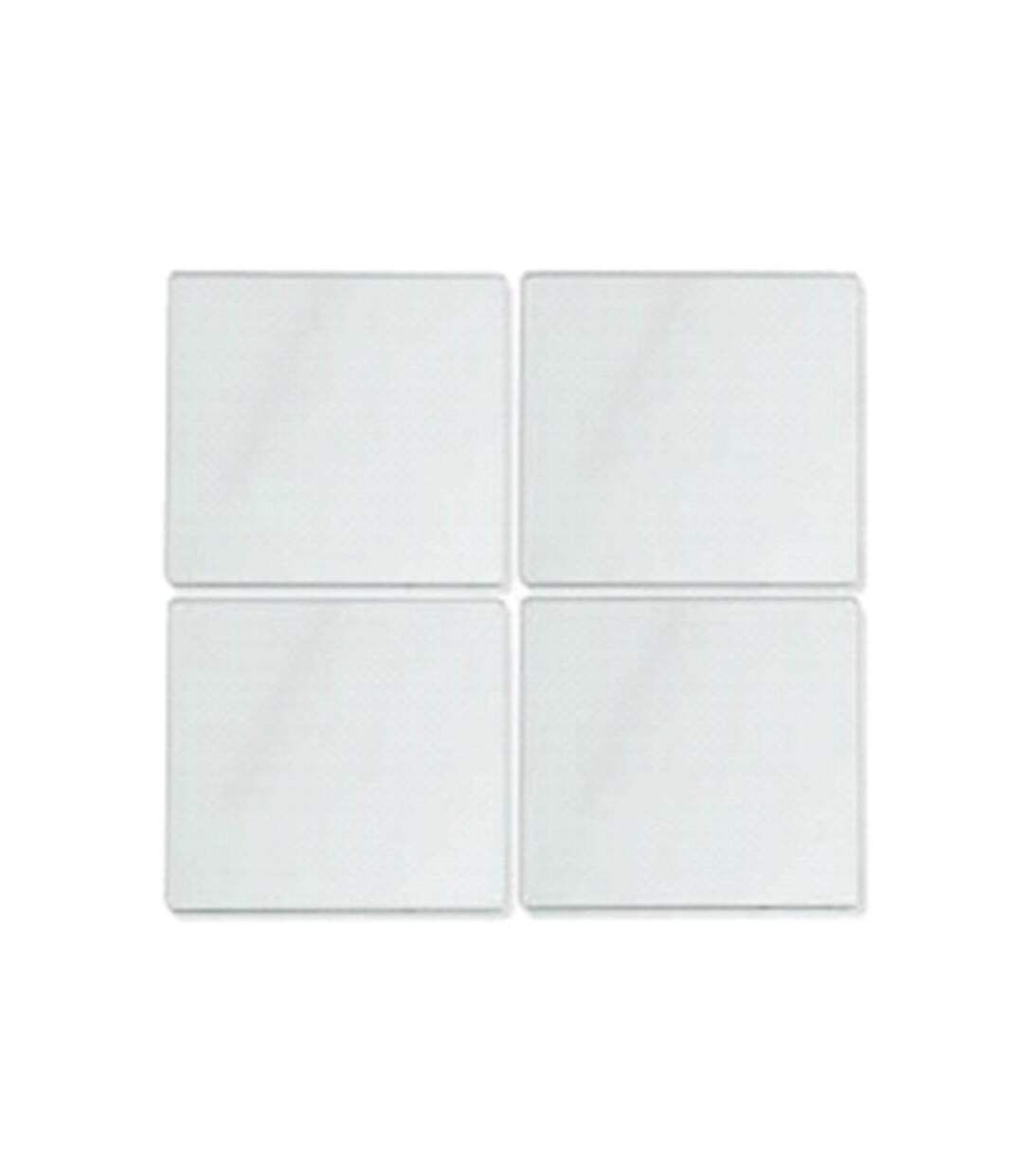 Lot de 4 Miroirs Adhésifs Carré 20x20cm Argent