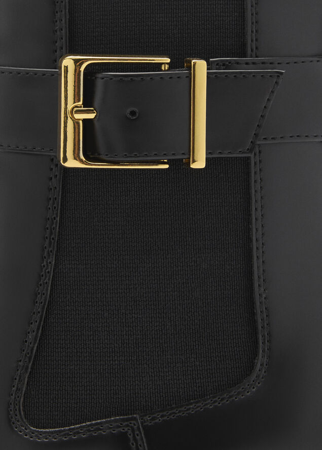 MANGO Ankle boots with elastic panel and Black