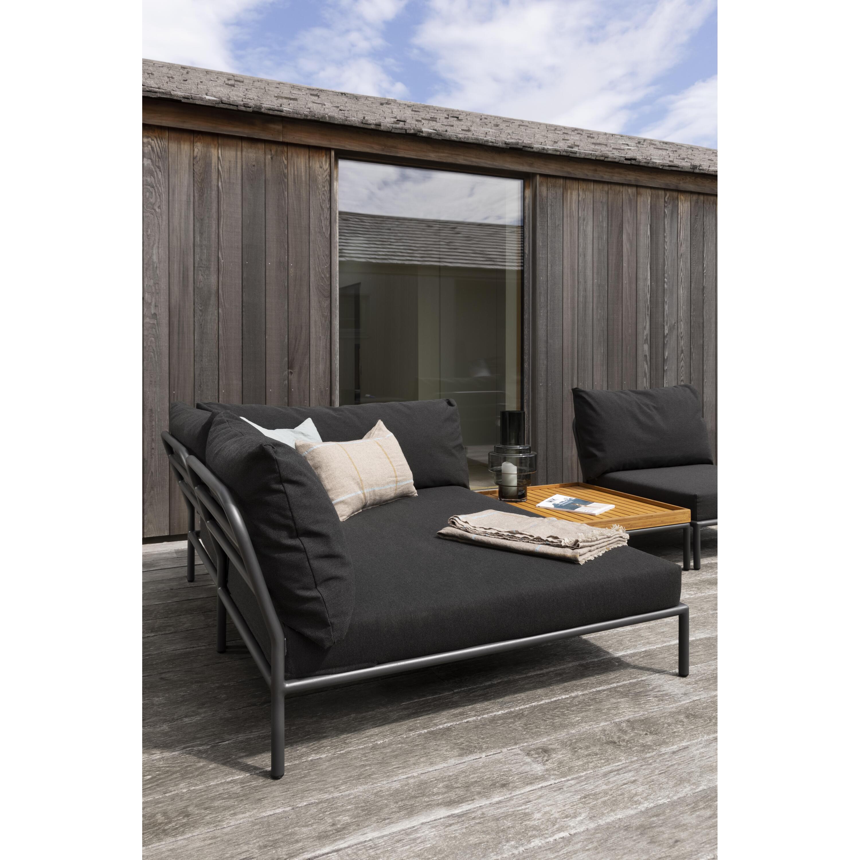 Level2 Cozy Corner loungebank links frame donkergrijs stof leaf
