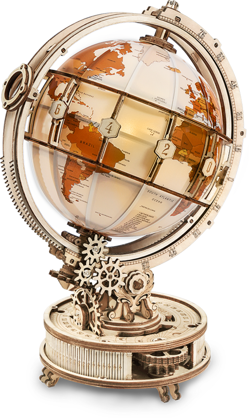 ROKR  Luminous Globe    3D Holzpuzzle: Eine Welt aus Licht, Holz und Zeit