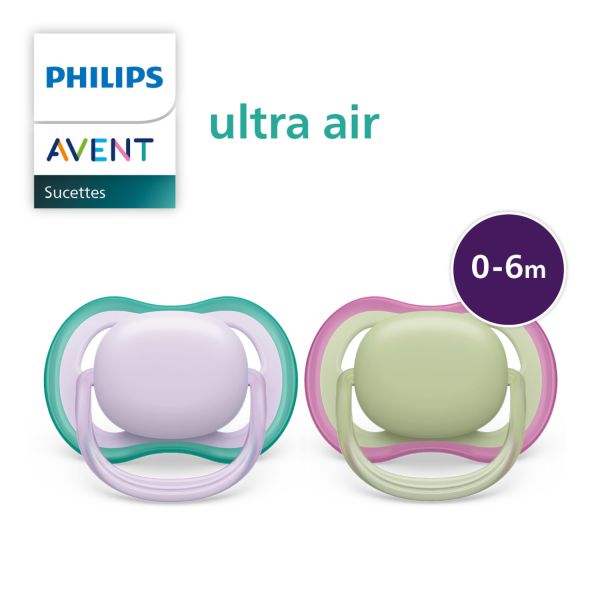 Philips Avent Fopspeen Ultra Air Paars Groen 0-6 Mnd
