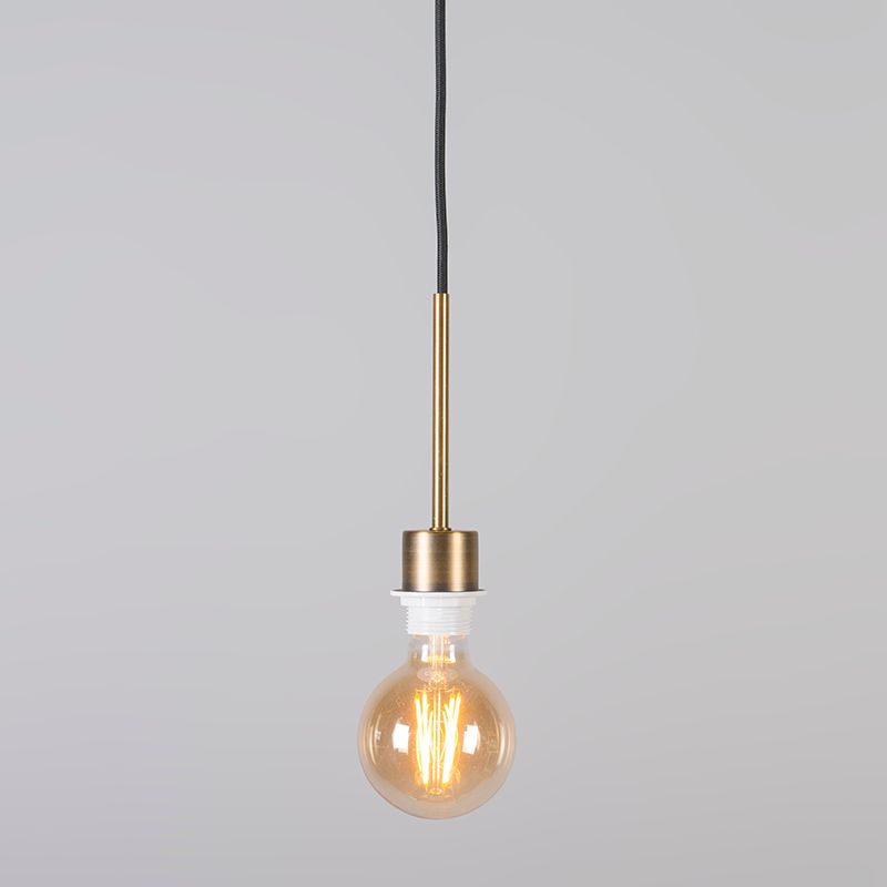 Moderne hanglamp brons met kap 45 cm wit - Combi 1