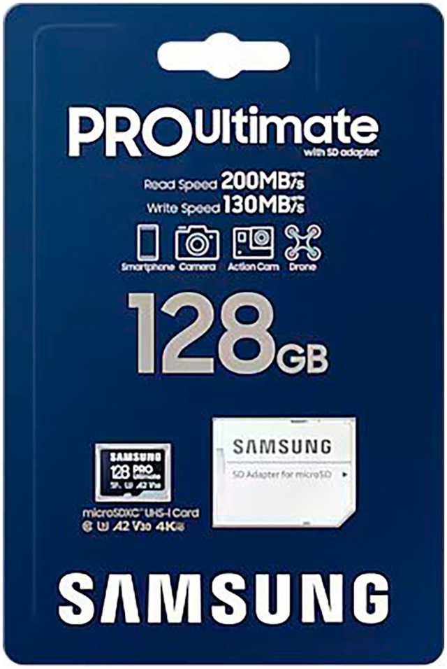Samsung Speicherkarte »Pro Ultimate« (128 GB Video Speed Class 30 (V30)/UHS Speed Class 3 (U3) 200 MB/s Lesegeschwindigkeit)