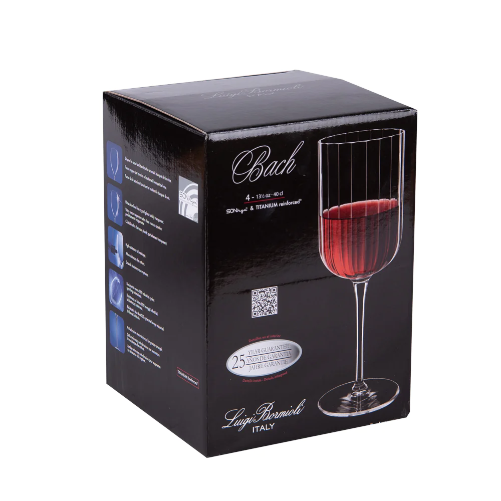 Boîte de 4 verres à pied Bach 40 cl Bormioli Luigi