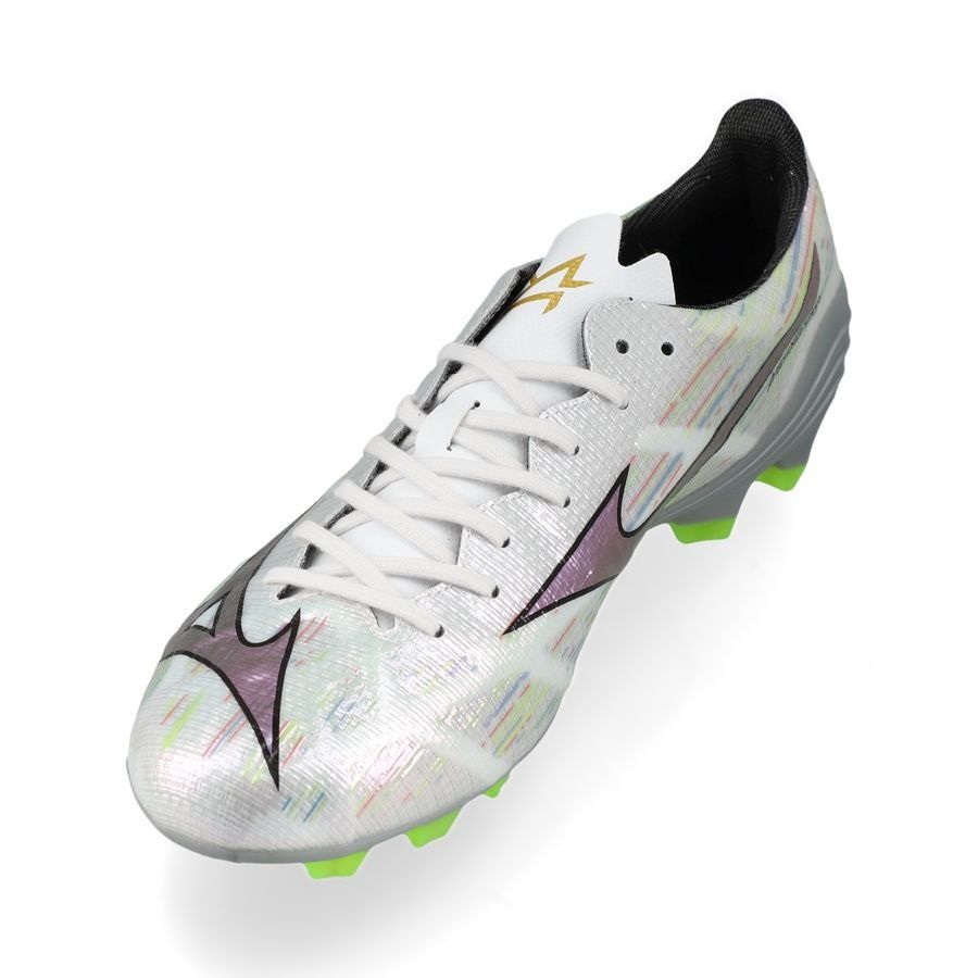 Mizuno Alpha II Pro FG/AG - Blanc/Silver Iridescent/Noir