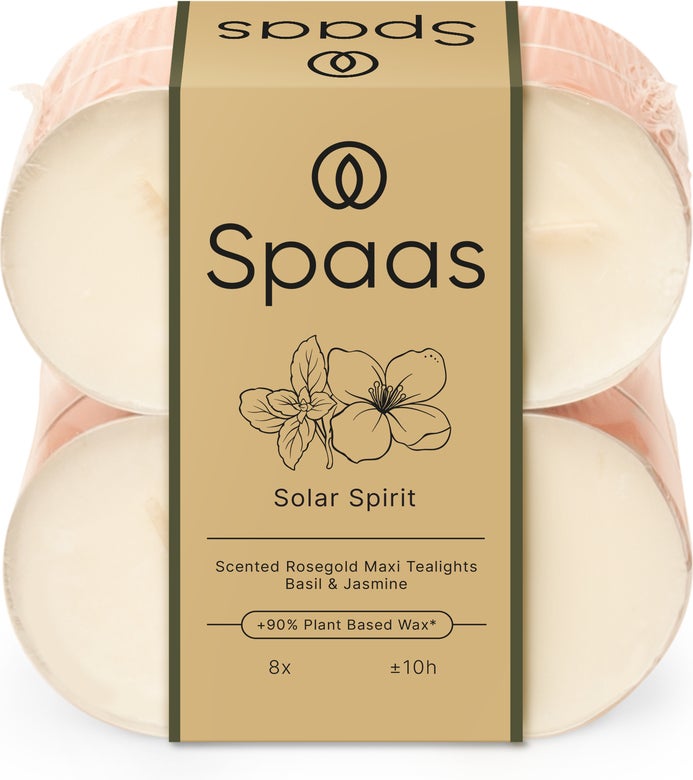 Spaas geurkaars Iconic Collection Solar Spirit crème 10 uur D 6 H 2,1 cm 8 stuks