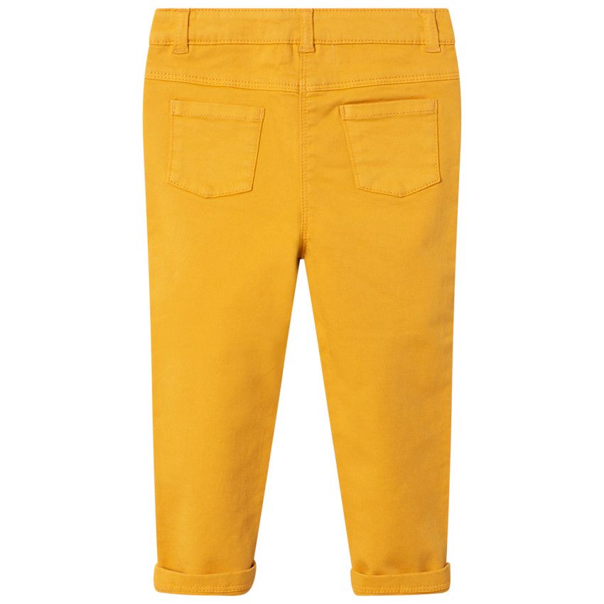 Pantalon en toile uni coupe slim - Jaune