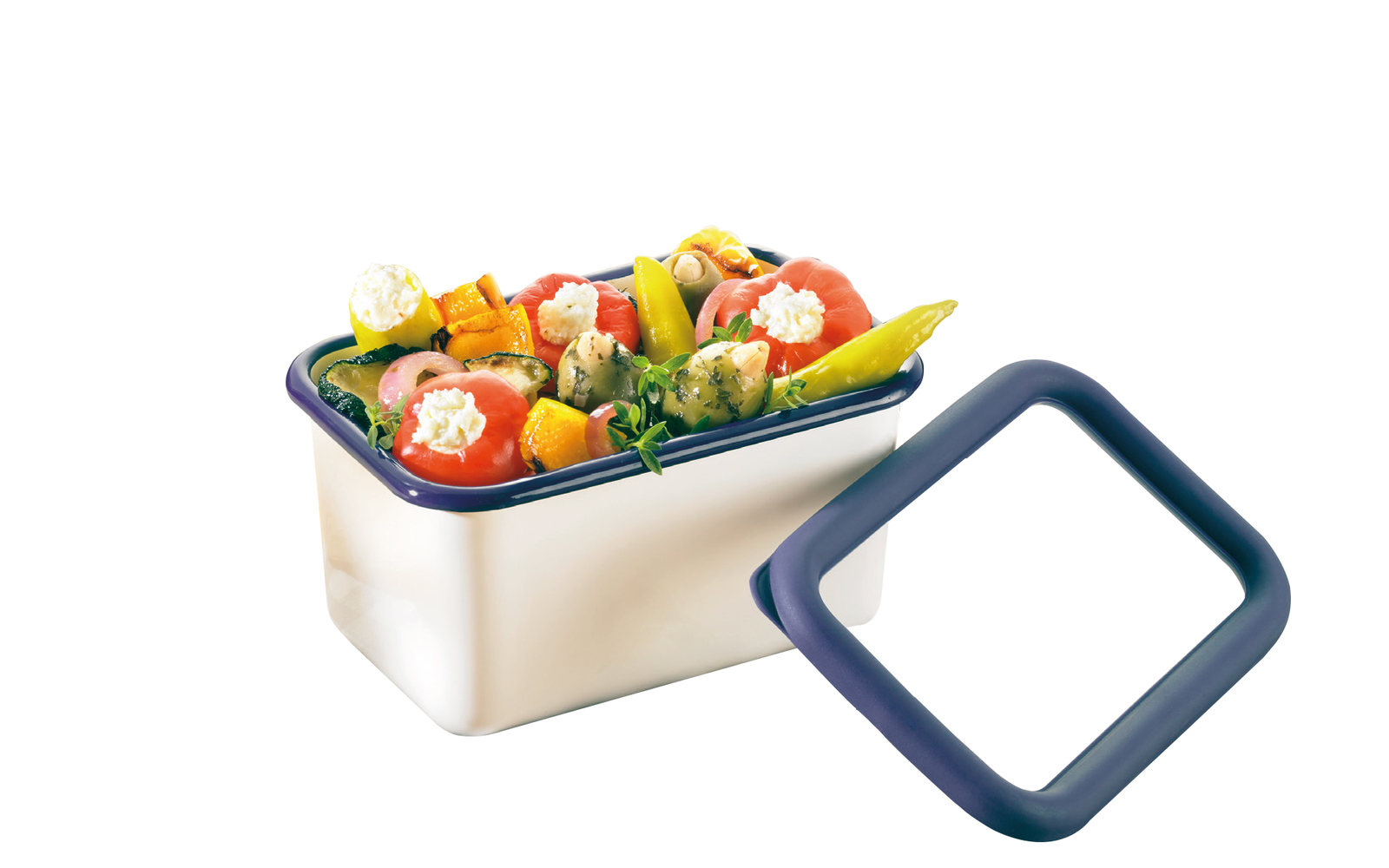 HoneyWare Emaille Frischhaltedose S hoch 0,7 Liter blau