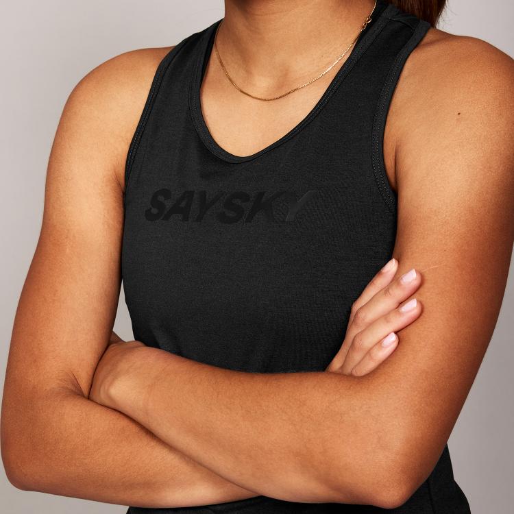 Saysky Logo Pace Top Womens Black