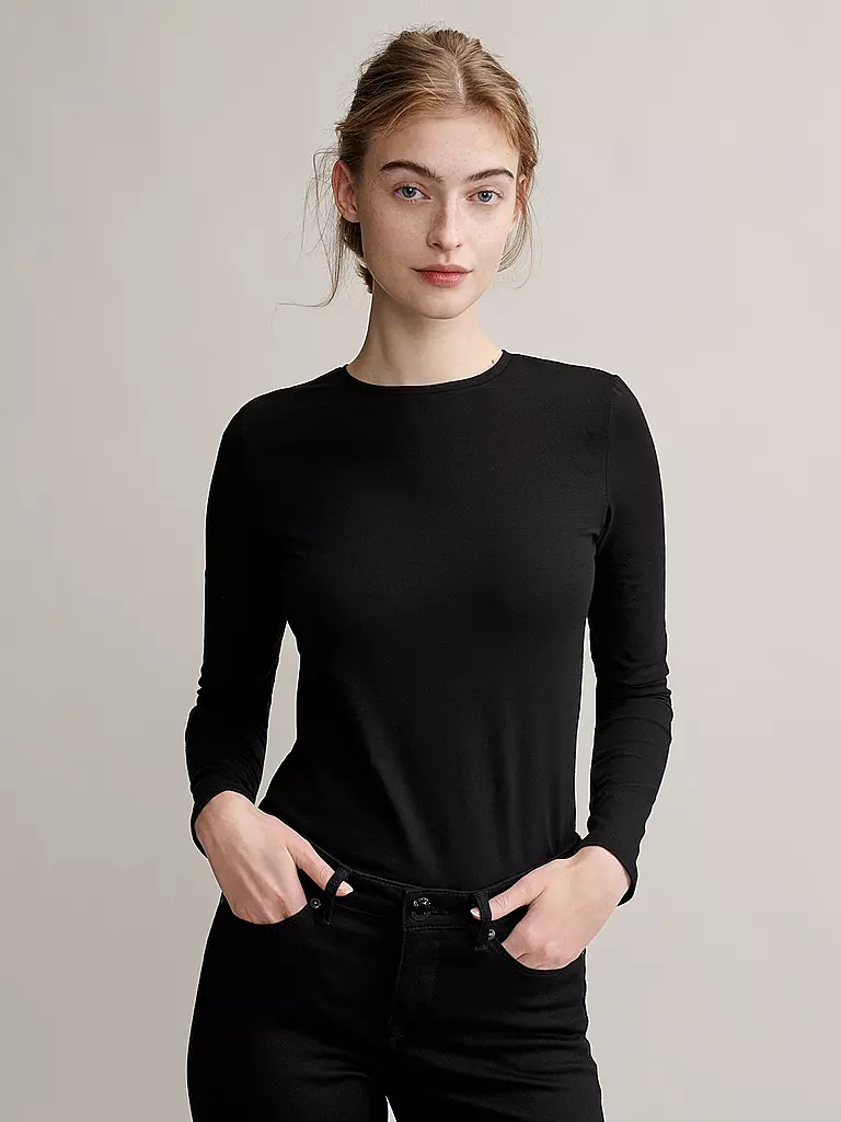 OPUS Langarmshirt Daily I schwarz
