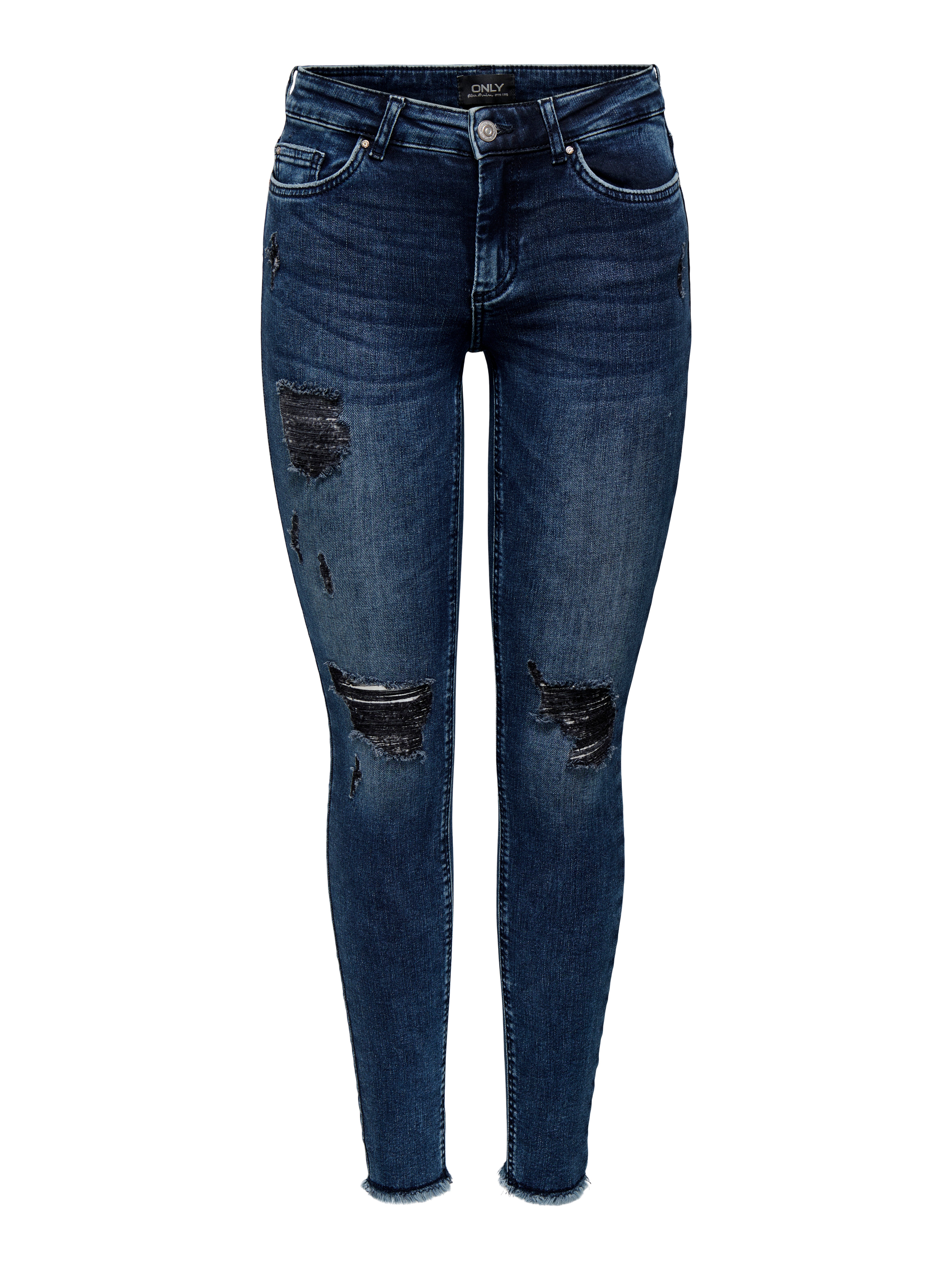 ONLBLUSH Mittlere Taille Skinny Fit Jeans Dark Blue Denim