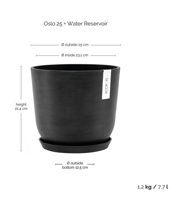 Ecopots Kunststoff-Topf Oslo mit Wassersystem,