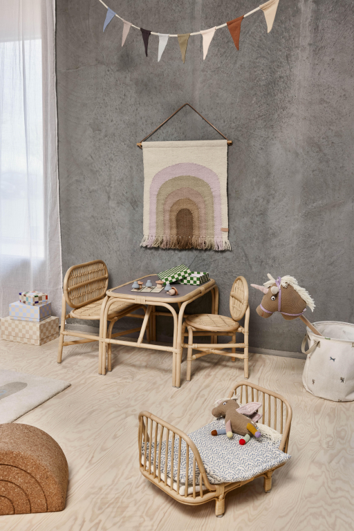 OYOY Nana Mini kinderbank rattan