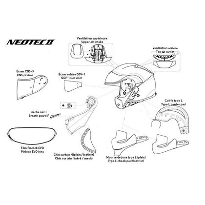 Mousses de joues Shoei ORIGINE - NEOTEC II - Noir