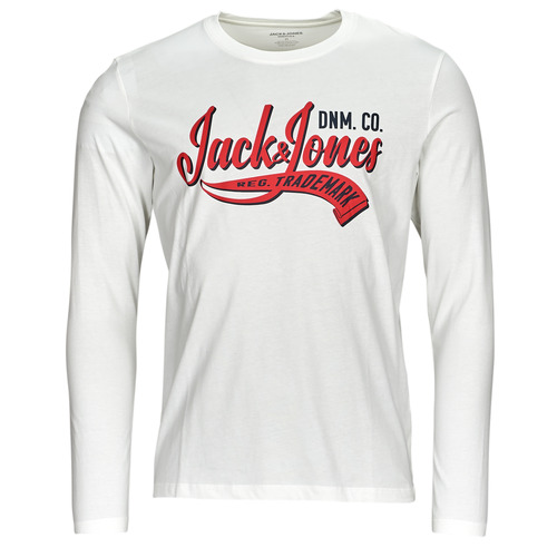 Jack & Jones - JJELOGO TEE LS O-NECK 2 COL AW23 SN - Blanc