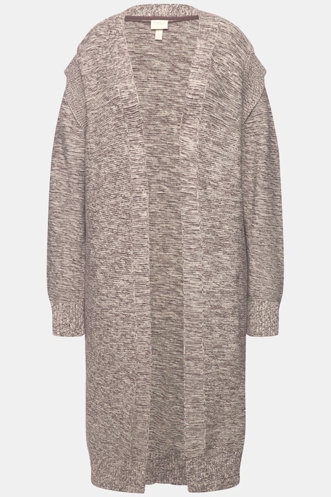 Long-Strickjacke, offenes Modell, Biobaumwolle