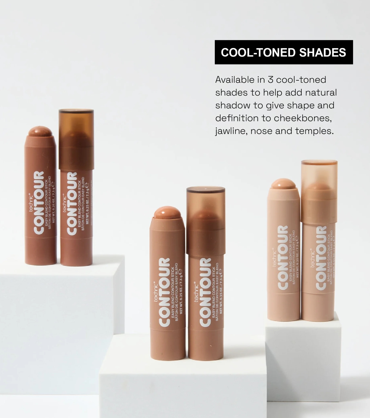 Technic Cosmetics - Bastão de contorno Easy Blend Contour Stick - Cool Fair