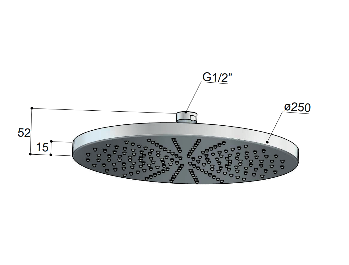 Hotbath Mate M105 hoofddouche rond 25cm geborsteld zwart PVD