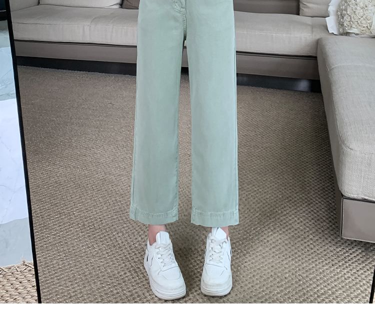Luminato - Hoge taille cropped straight leg jeans