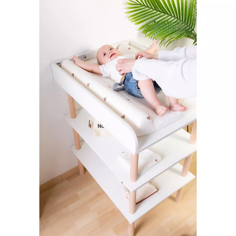 CHILDHOME Wickeltisch weiß natur