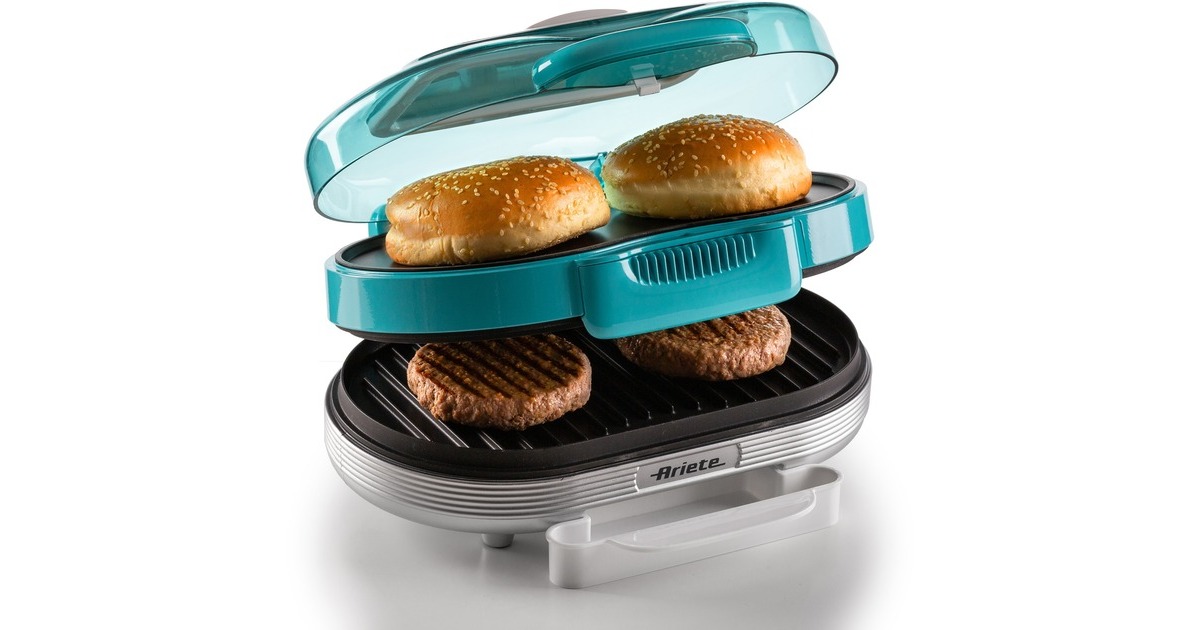 ArieteParty Time Hamburger maker 0205/01 elektrische bakplaat  (Lichtblauw/wit)