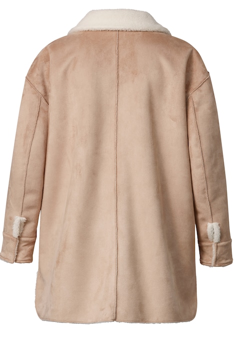 Wendejacke, Velours/Felloptik, Hemdkragen, Langarm