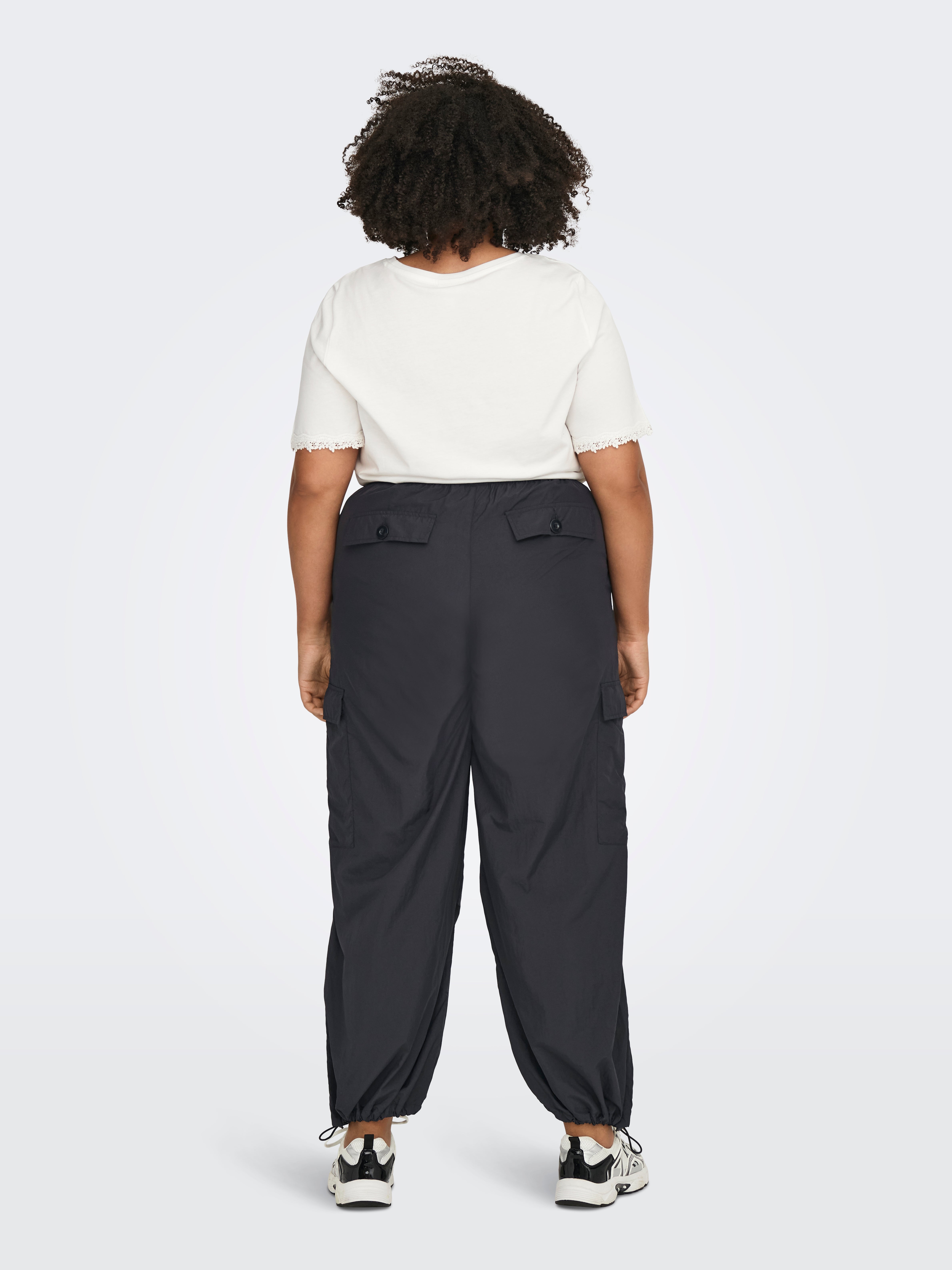 CARJOANNE Mittlere Taille Locker geschnitten Cargo-Hose Phantom