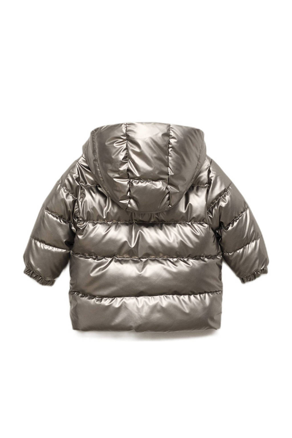 Mango Kids gewatteerde jas zilver
