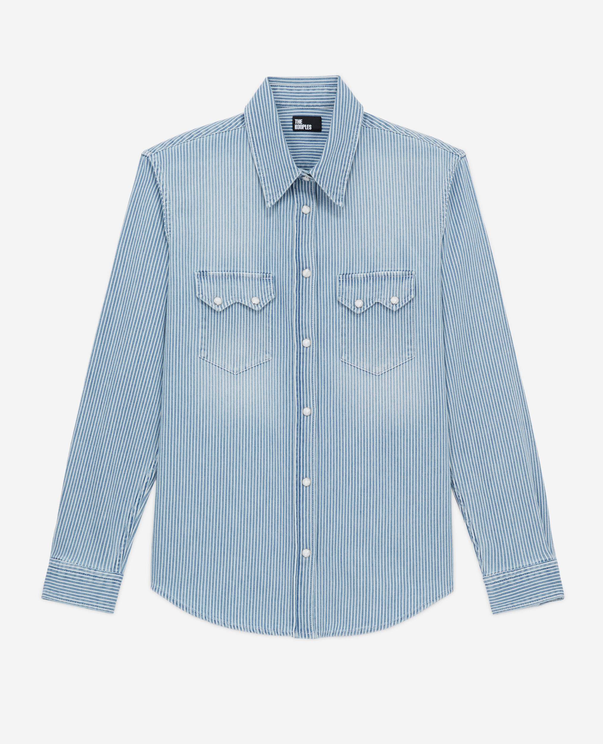 Chemise à rayures bleues et blanches