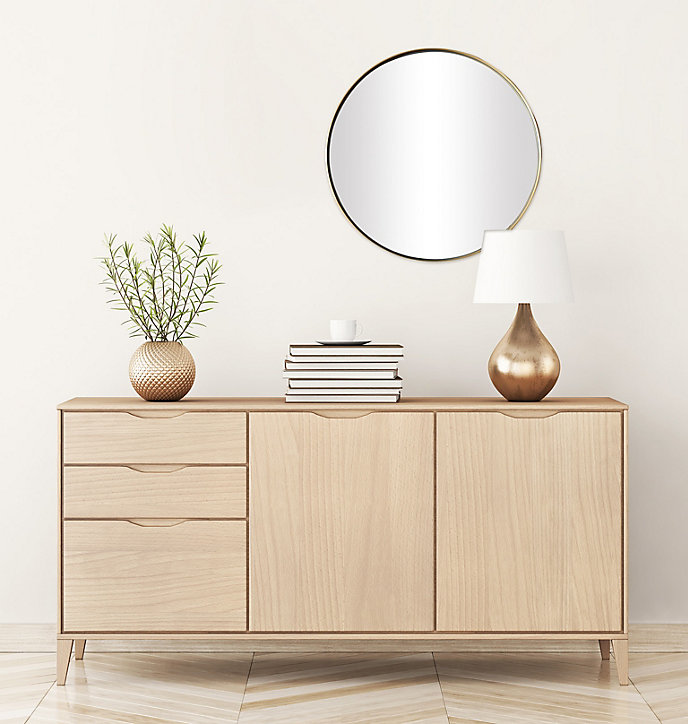 Miroir métal doré Matis Norasia ⌀60cm