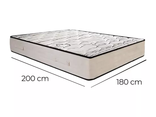 Matelas réversible NELIA 180x200 cm, mousse haute densité, indépendance du couchage, avec face été/hiver, épaisseur 24 cm